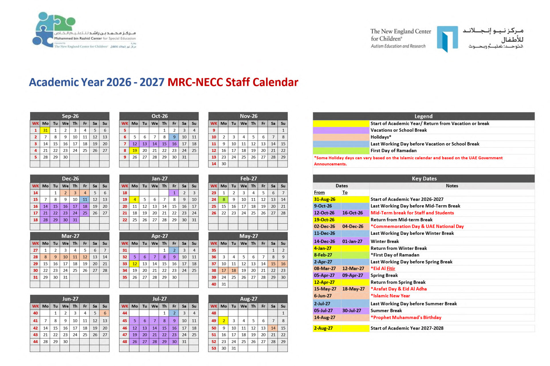 MRC_NECC 2026_2027 Calendar